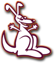 roo bouncer - the kangaroo bounce mascot, a cartoon kangaroo with sunglasses